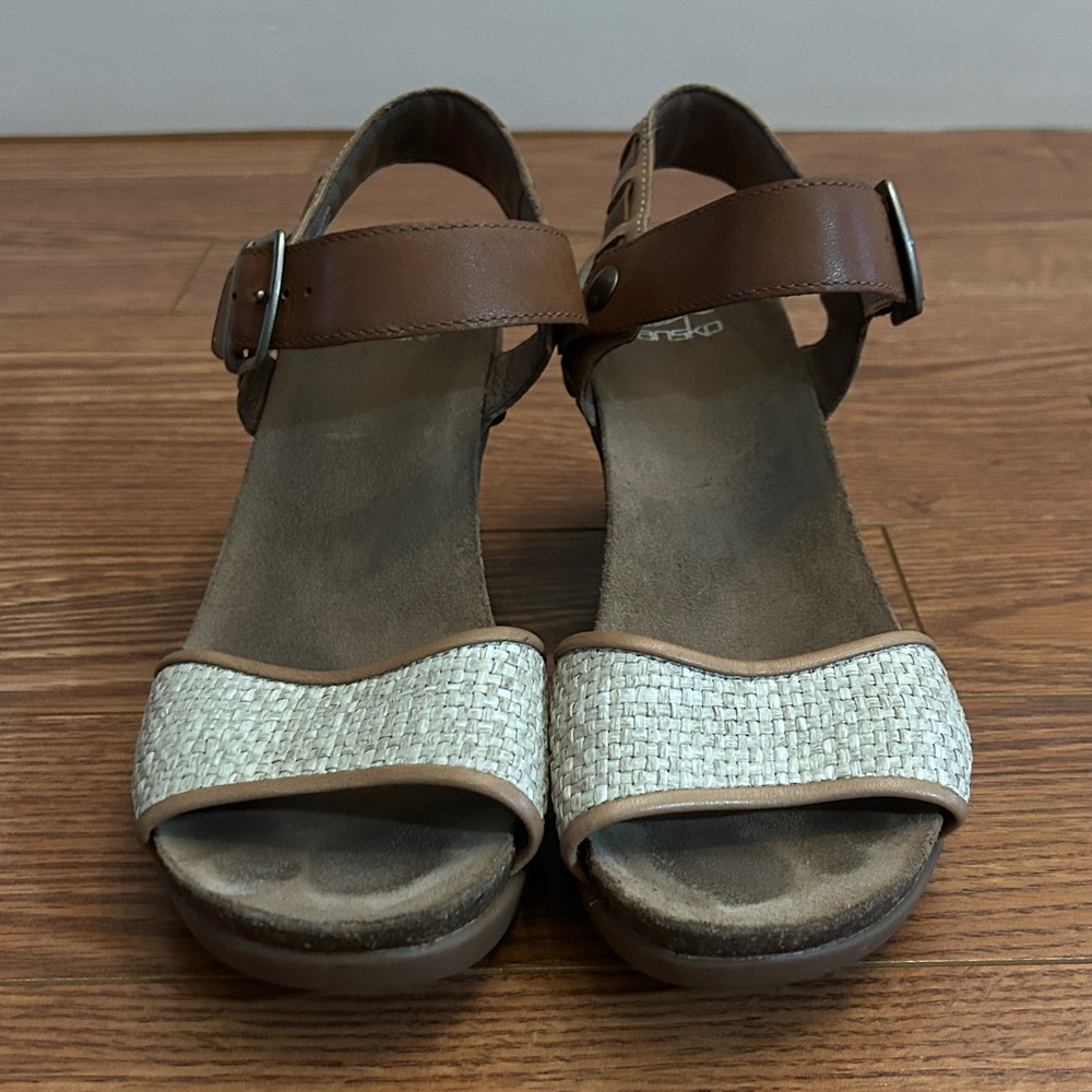 Brown and Cream Dansko Sandals - Picture 3 of 10